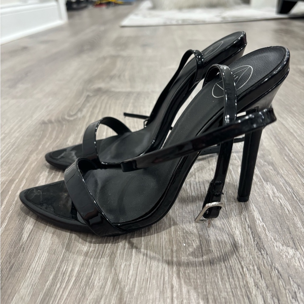 Missguided Black Stiletto Heels with Transparent Straps